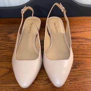 Talbots Tan / Bone Leather Slingback Flats - NWOT
